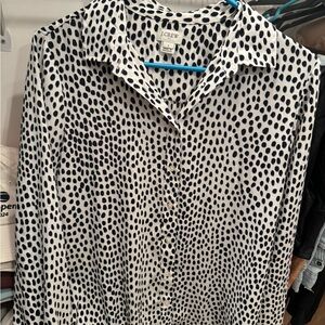 Jcrew leopard print button down blouse